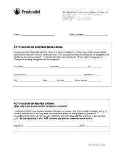 Prudential Unintentional Lapse Designee Form