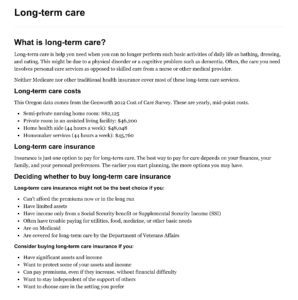 Oregon Long-Term Care Partnership Program info image